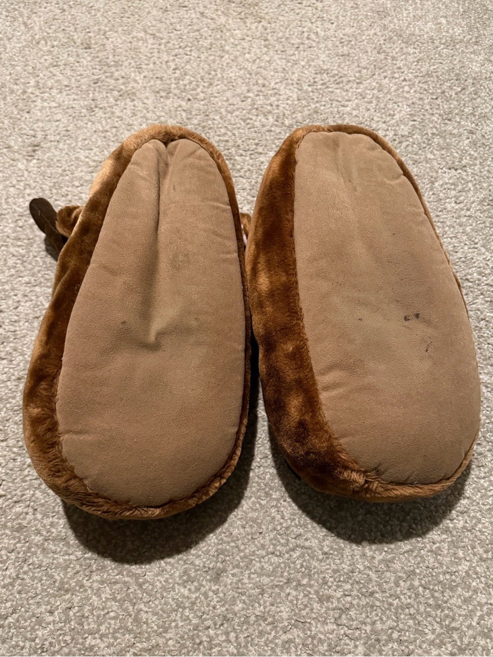 Plush Brown Moose Slippers for Men - Cozy Indoor Footwear - Picture 4 of 5